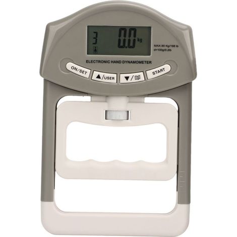 Dynamomètre de force de prise main numérique, testeur de poigne gris, appareil de mesure de force manuelle pour entraînement et test musculaire (1/5)