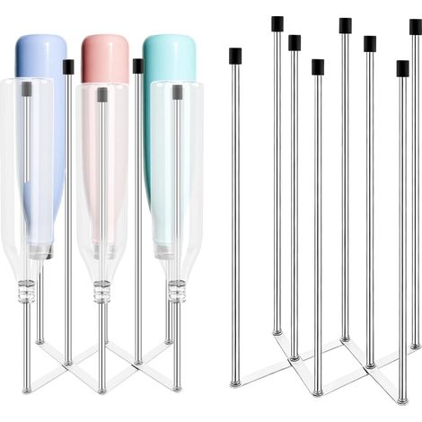 Range Bouteille, Porte Bouteille, Êgouttoir, Égouttoir à Bouteilles d'eau Pliable et Télescopique, Pouvant Accueillir Jusqu'à 8 Tasses, Fabriqué en Acier Inoxydable de Qualité Alimentaire (1/5)