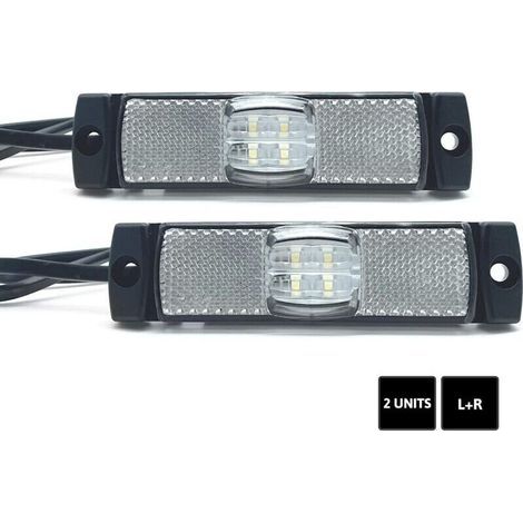 Feux de Gabarit Led 2 PCs Feu d’Encombrement Blanc 12V/24V = 0,04A/0,04A Feu Étanche Feux Led Voiture Exterieur pour Feux de Remorque Led, Camping Car Accessoires, Camion,de DEBUNS (1/5)