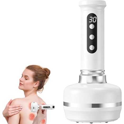 Appareil de massage anti-cellulite, appareil de ventouses électriques à 30 étapes avec fonction aspiration, gua sha et chauffage, ventouses adaptées au dos, à la taille, aux bras et aux jambes (1/5)