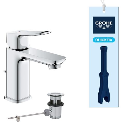 Mitigeur monocommande Lavabo Taille S (Robinet pour Lavabo de Salle de bain, Avec Tirette et garniture de vidage, avec QuickTool inclus, Economie d'eau), Chrome, 1018560000 (1/5)
