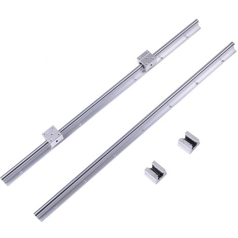 Lot de 2 Rails de Guidage Linéaire SBR12 700mm + 4 Blocs SBR12UU, Arbre de Coulissement 12MM en Acier, Glissière de Précision (1/5)