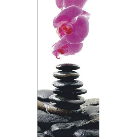 Stones and orchid, intissé photo mural, 90 x 202 cm, 1 part (1/3)