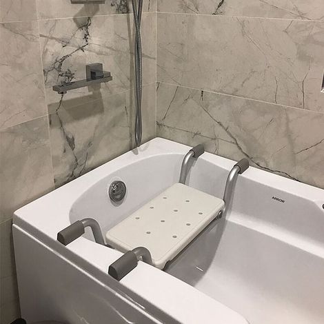 Asiento de bañera, carga máxima 136 kg, blanco, dimensiones 73-832-218 cm