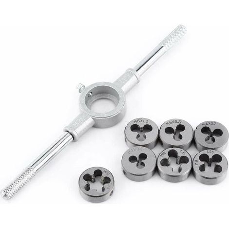 8PCS Vis - 8PCS Vis Die & Clé Clé Filetage Externe Traitement Taraudage Kit D'outils À Main (1/5)