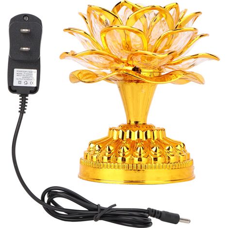 Lanterne Lotus LED dorée pour maison Bouddha, 36 chansons, prise américaine 110-240 V, sans batterie, livraison incluse (1/5)