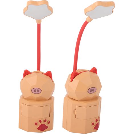 Tragbare LED-Leselampe mit flexiblem Arm, USB-aufladbar, warmes Nachtlicht, kreative Aufbewahrung, gelb, eingebauter Akku, für Studenten (5806 Schwein) (1/5)