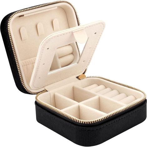 Portagioie in velluto per collane e anelli, elegante astuccio da viaggio, contenitore per accessori moda - Crezuo