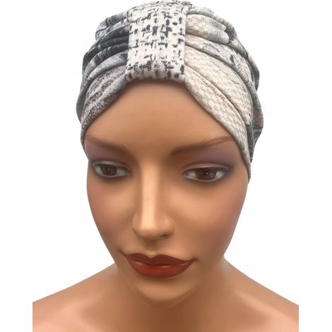 Turbante femenino Emma 470, un sombrero que se usa en la cabeza también después de la quimioterapia. (1/5)