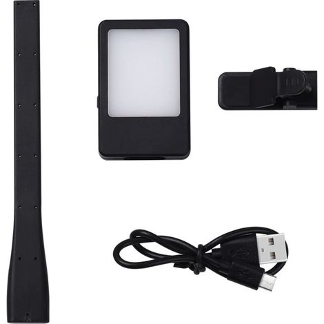 EASYCOMFORT Lampe de lecture de chevet rechargeable, luminosité réglable, autonomie de plus de 20 heures, lampe de chevet à pince (noir) (1/5)
