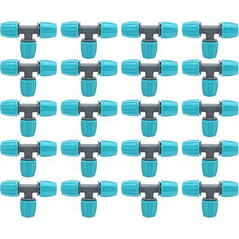 20pcs Raccords en T Barbelé, 16mm Raccords de Tuyau Barbelé Raccords Irrigation Goutte à Goutte Connecteurs en T de Tube Adaptateur 3 Voies Joints de Tuyau pour Jardin Cour Arrosage des Plant (1/5)