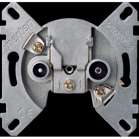 MERTEN 466098 TELEVISORE ALLA PRESA RADIO 2 USCITE TV + FM + DEVIAZIONE POSTERIORE VERSO 1 ALTRA PRESA IEC MASCHIO E IEC FEMMINA