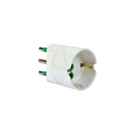 ADATTATORE SCHUKO 2 POLI + TERRA 16A BIANCO LINEA GARANTI- - bianco 82610-E - 10 pezzi FANTON