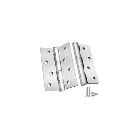 2 Pcs Charnières de Porte Pliables en Inox - Paumelle Épaisseur 3mm pour Portes Massives Intérieur (100x75mm, Argent) -