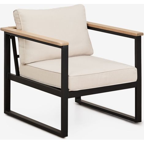 Poltrona in alluminio e legno di acacia Lipov SKLUM
