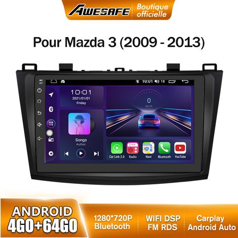 AWESAFE Autoradio Android 13 pour Mazda (2009-2013) 4Go+64Go avec 9'' écran Tactile Carplay GPS WiFi USB SD Bluetooth Android Auto (1/5)