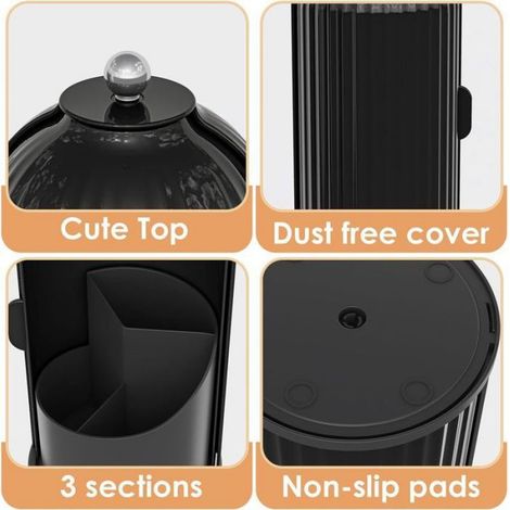Porte-Pinceaux - Couvercle Coulissant - Rotation 360° - Anti-Poussière - Pour Salle De Bain Et Coiffeuse - 1 Pièce (1/5)