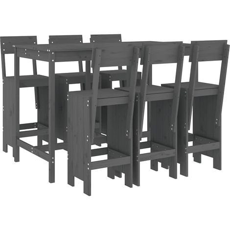 Maison Exclusive - Set de mesa y taburetes altos jardín 7 piezas (1/5)