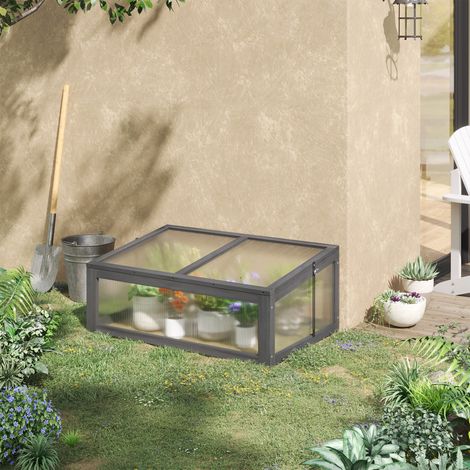 Mini serre - avec panneaux PC - petite serre pour jardin - bonne transmission de la lumière - 100L x 65W x 40H cm HaChi
