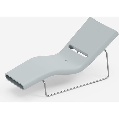 Lettino da sole design in polietilene per giardino telaio grigio Esse - Azzurro