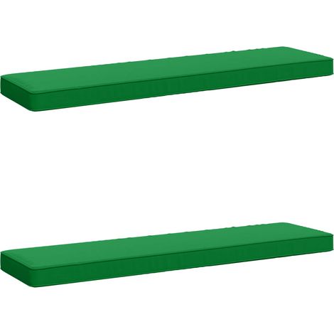 2-Piece Bench Cushions VUGHT 2 pcs 100% Polyester Green vidaXL (1/5)
