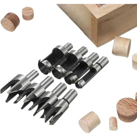 punte da trapano HSS per tasselli di legno, fresa per tasselli di legno, utensile per tagliare il legno, punte da trapano per tasselli di legno da 6 mm/10 mm/13 mm/16 mm, piccole punte da trapano per (1/4)