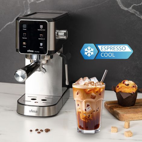 Máquina de café espresso Ufesa Arona negra diseño moderno (1/5)