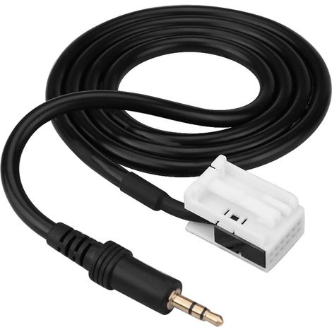 Câble adaptateur d'entrée audio auxiliaire 3,5 mm pour autoradio, lecteur MP3 et téléphone portable pour Peugeot 307/408 (1/5)