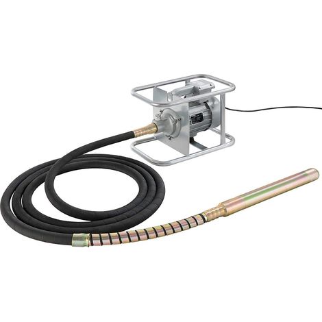Arebos – Vibrateur à béton 1500W – Moteur en cuivre 2850 tr/min – Tuyau flexible 6 m – Tête vibrante Ø 45 mm pour béton armé