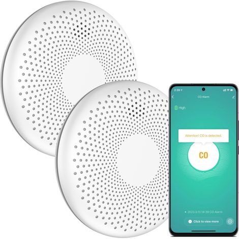 Détecteur de fumée et de monoxyde de carbone Aroha Smart Connect WiFi - Batterie 10 ans - Alarme incendie et CO - 2 pièces (1/5)
