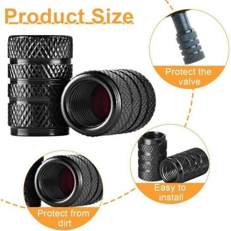 Capuchons De Valve - Aluminium - 10x16 mm - Pour Voitures Moto Caravanes Remorques Vélos - Lot De 8 (1/5)