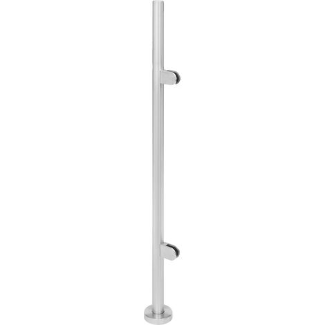 Poteau de garde-corps, Acier inoxydable durable, Facile à installer, Argent (1/2)
