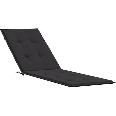 Coussin de chaise de terrasse noir (75+105)x50x4 cm (1/5)