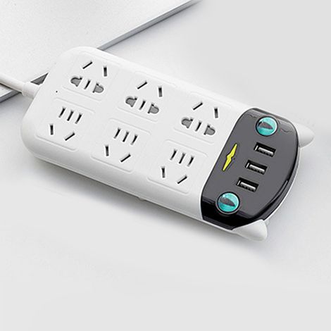Multiprise USB Sécurisée avec Ports Secteur et ABS Ininflammable pour Maison Bureau 220V (1/5)