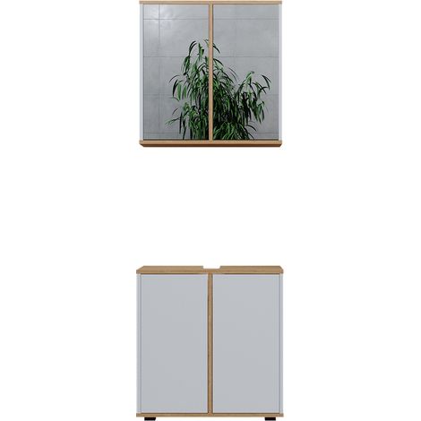 Set mobili bagno Didi, Bianco/Artisan, 2 parti, base 60 cm, Vicco (1/5)
