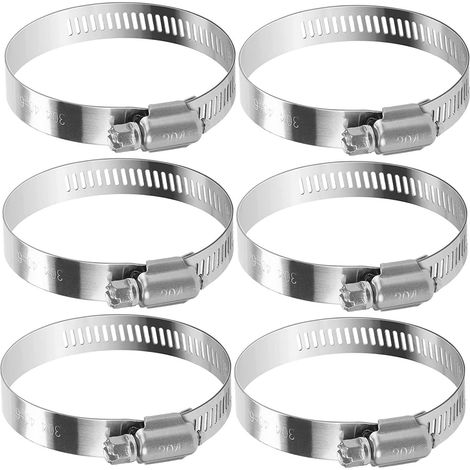 Lot de 6 colliers de serrage réglables de 40 à 63 mm pour tuyaux et flexibles, fixations robustes pour plomberie et jardin (1/4)