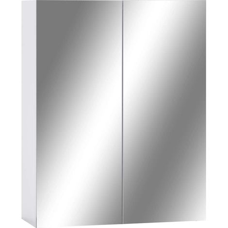 Mobile da Bagno Armadietto a Specchio Bianco 60x15x75 cm in MDF (1/5)