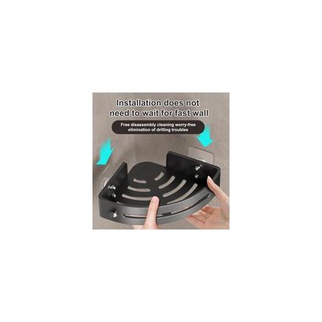 Lot de 2 étagères de douche d'angle de salle de bain, panier de rangement en plastique, organisateur mural pour shampoing, après-shampooing, support de douche en plastique pour cuisine (1/3)