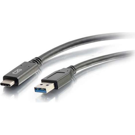 6ft USB MALE C TO A MALE 3.2 GEN 1 3A C2G 6ft USB C to USB A Cable - USB 3.2 - 5Gbps - M/M - Câble USB - USB type A (M) pour 24 pin USB-C (M) - USB 3.1 - 30 V - 3 A - 1.83 m - noir