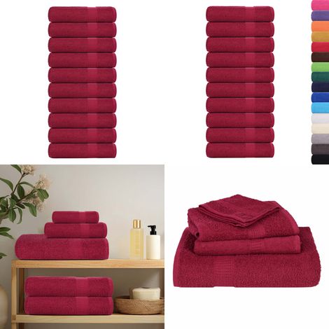 vidaXL Badetücher 10Stk. Bordeauxrot 100x150cm 360 g/m² 100% Baumwolle (1/5)
