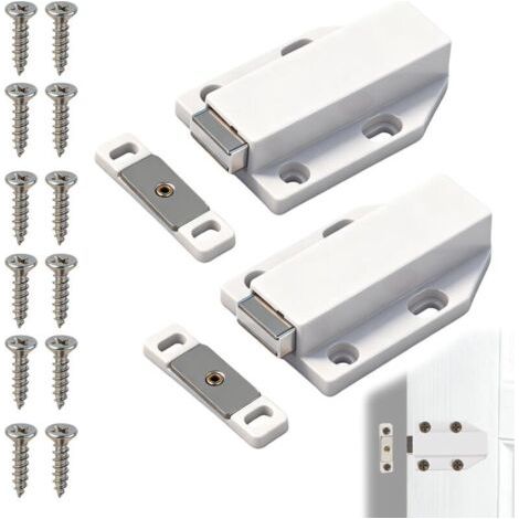 Lot de 2 Aimants Poussoir Push to Open, Loquets Magnétiques pour Portes de Placard, Tiroirs de Cuisine et Meubles, Système de Fermeture Pratique et Élégant, Installation Simple et Flexible (1/5)