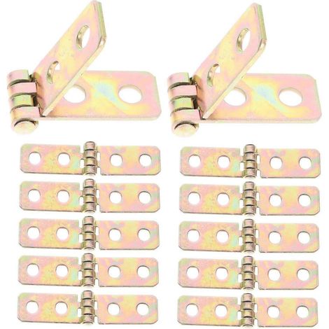12 petites charnières pliantes pour armoire, 60 x 13 mm, en métal coloré renforcé (1/5)