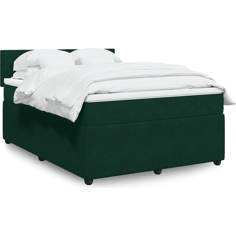 Boxspringbett mit Matratze Dunkelgrün 140x190 cm Samt (1/5)