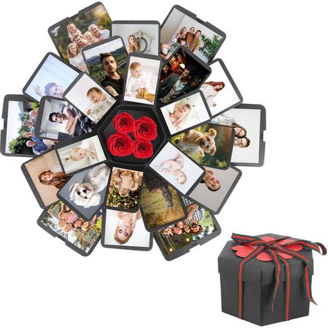 Explosionsbox DIY Fotoalbum mit Platz für 100 Fotos, Geschenkbox für besondere Anlässe (1/4)