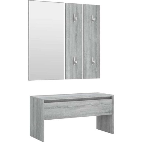 Ensemble de meubles d'entrée Design moderne, Vestiaire d'entrée, Sonoma gris Bois d'ingénierie OIB7409E (1/5)