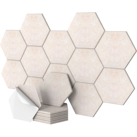 Paneles acústicos hexagonales autoadhesivos con reducción de ruido (1/5)