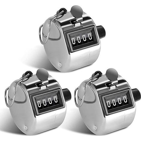 Compteur Manuel - 4 Chiffres - Acier Inoxydable - Pour Comptage de Personnes Activités Sportives Éducatives - Lot de 3 (1/5)