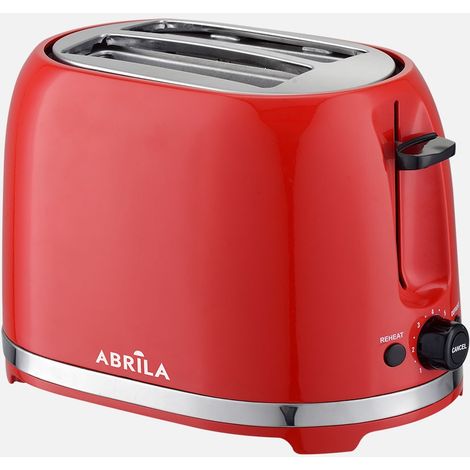 Grille-pain double fente 850W couleur rouge avec 7 niveaux de grille (1/4)