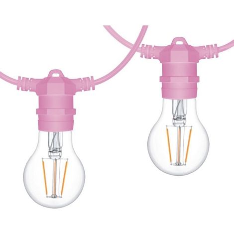 Barcelona Led – Guirlande lumineuse d'extérieur 10 mètres – IP44 – 10 douilles E27 – Espacement 1 mètre – Pour patios et événements en plein air