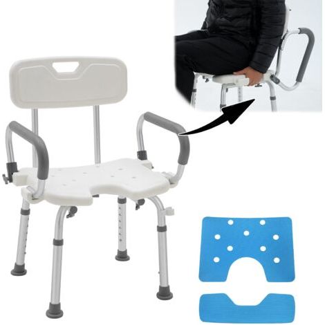 Tabouret de douche Siège de bain 37-50cm Hauteur réglable Chaise de douche pour personnes âgées Tabouret de bain antidérapant NAIZY (1/5)
